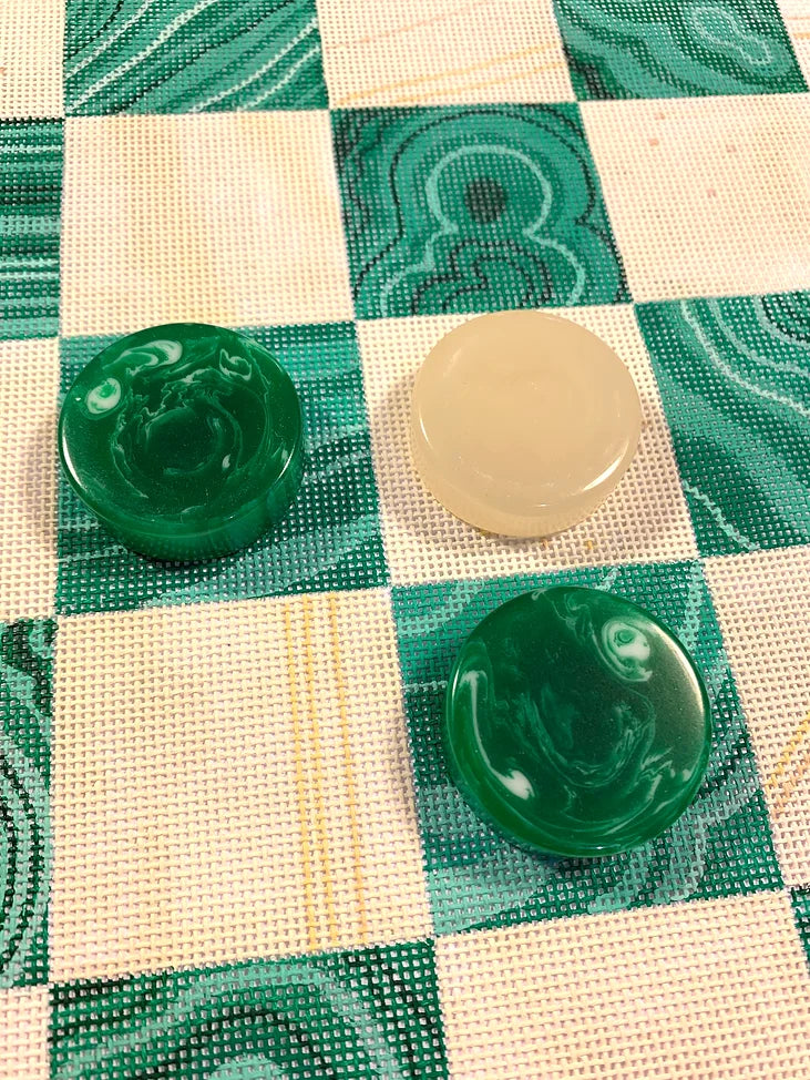 ACHK-01 - Accessory Set for Checkers Board CHB-01 - Green and Ivory