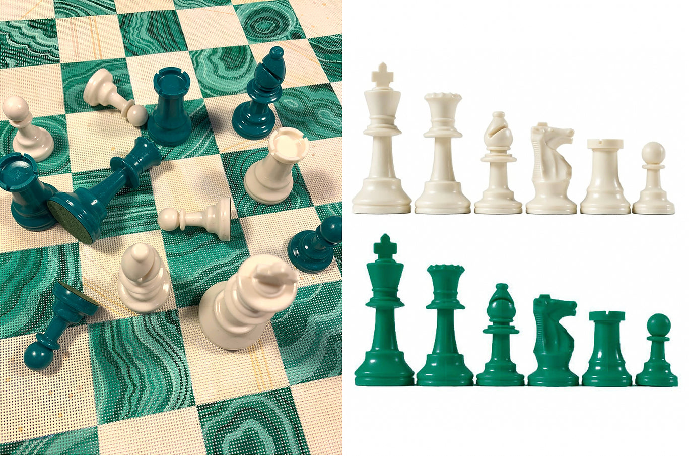 ACHS-01 - Accessory Set for Chess Board CHB-01 - Dark Green and Ivory