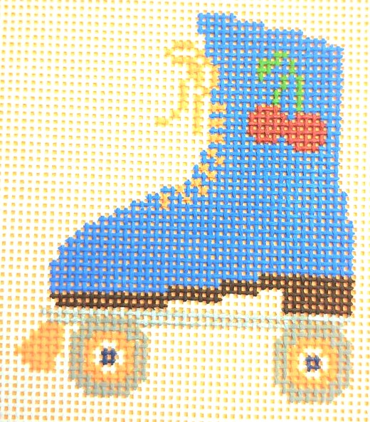 AF123 - Blue Skate with Cherries Ornament