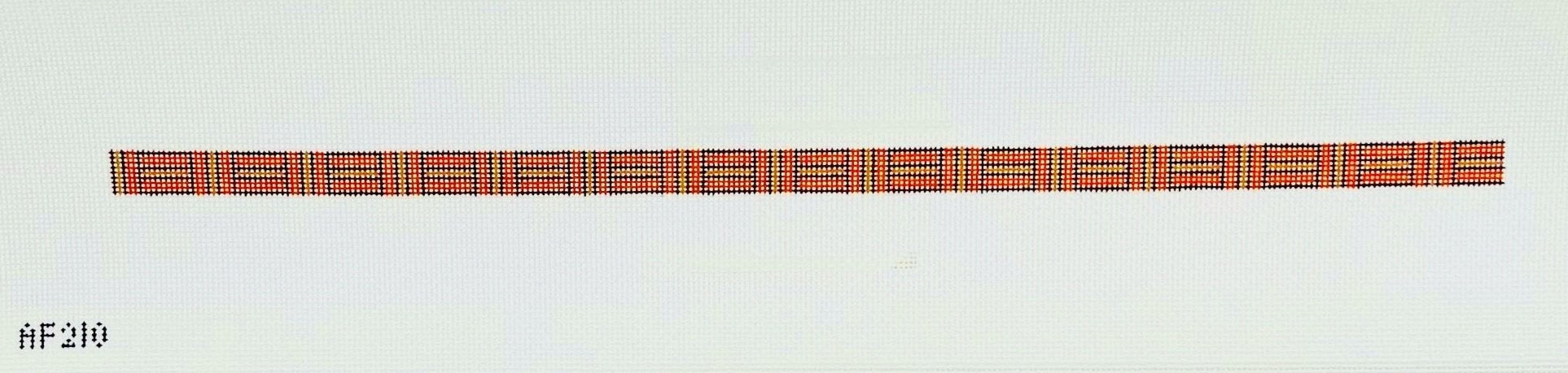 AF210 - Orange Cross Hatch Wrap Bracelet