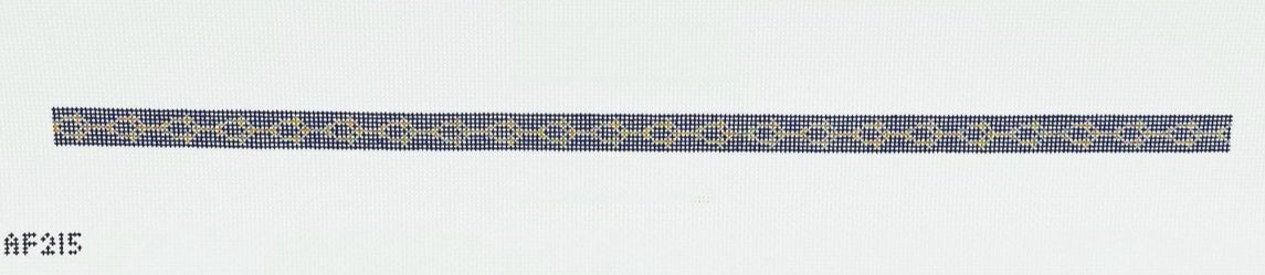 AF215 - Navy/Gold Cross Hatch Wrap Bracelet