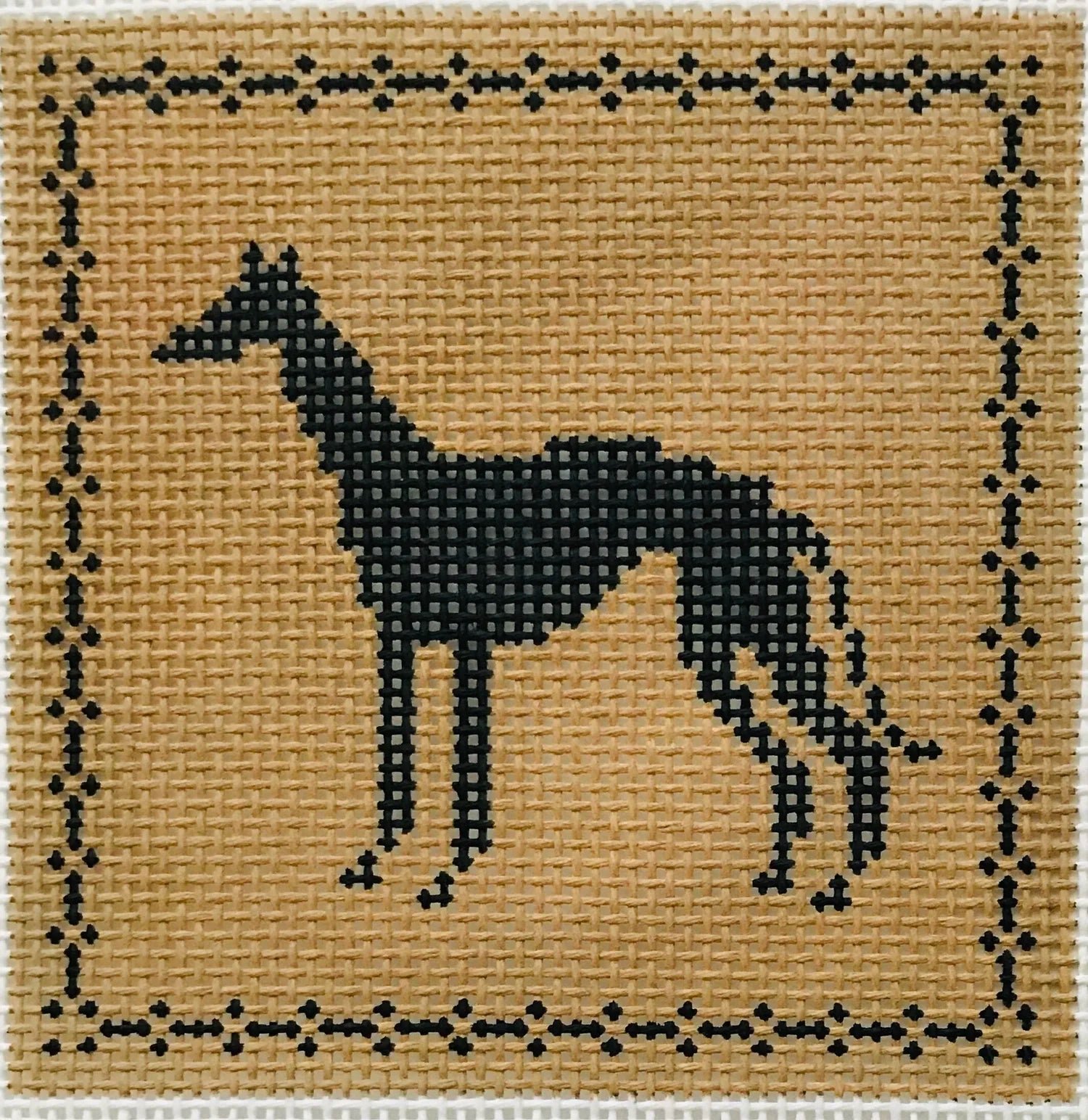 AL133 - Black on Tan Left Facing Greyhound