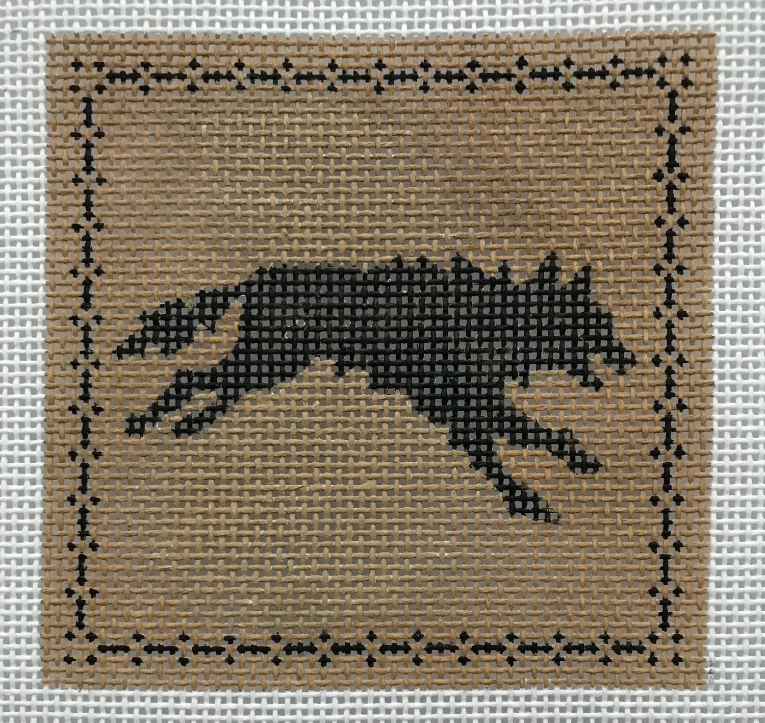 AL157 - Black on Right Facing Leaping Wolf