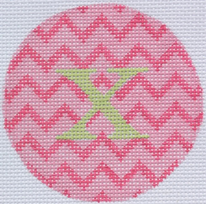 ALB-23 - Bright Disk Letters - Pink Zigzag, Light Green Letter