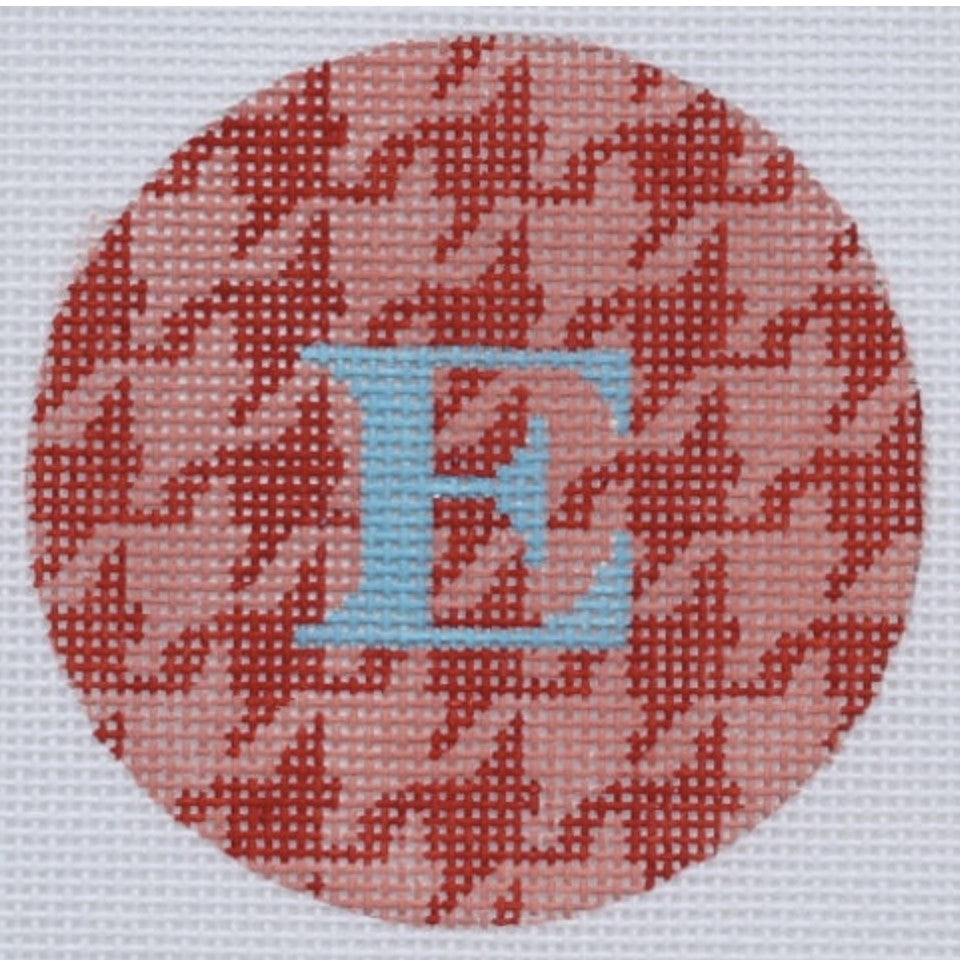 ALB-42 - Bright Disk Letters - Nantucket Reds Houndstooth, Bright Blue Letter (Retiring)