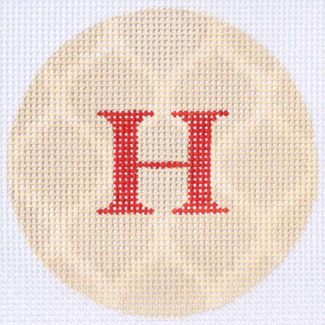 ALB-54 - Bright Disk Letters - Cream and Sand Quatrefoil, Red Letter