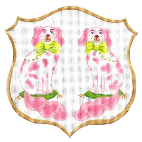 ALCR-02 - Staffordshire Dogs with Bows - Pinks