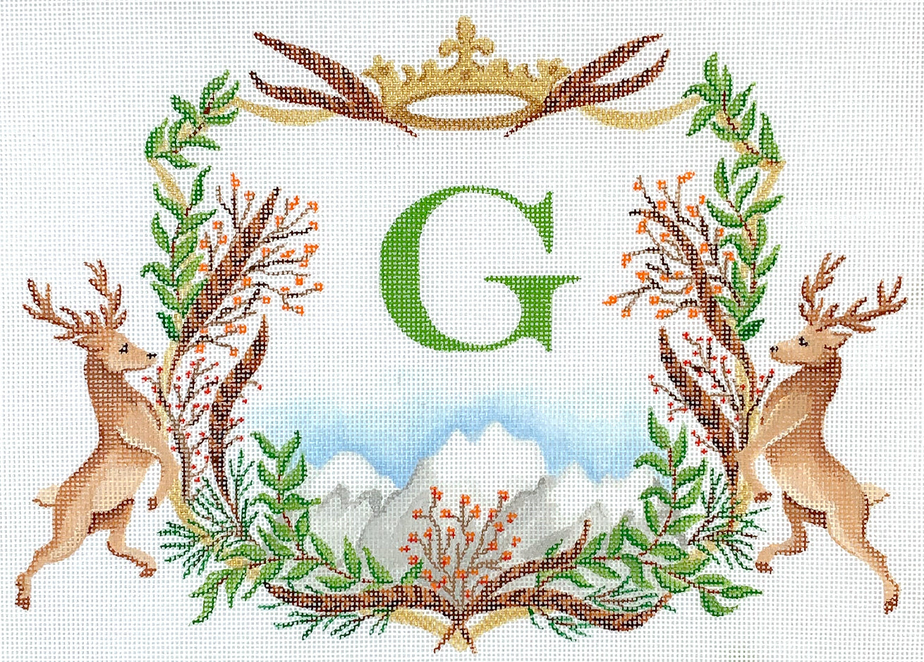 ALCR-03 - Stags with Pheasant Feathers, Berries, Mountains and Crown