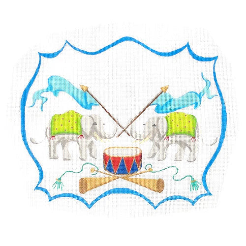 ALCR-08 - Elephants with Flags, Drum and Trumpets