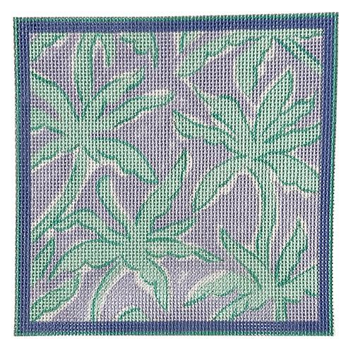 ALL-02 - Palms - Periwinkle with Turquoise