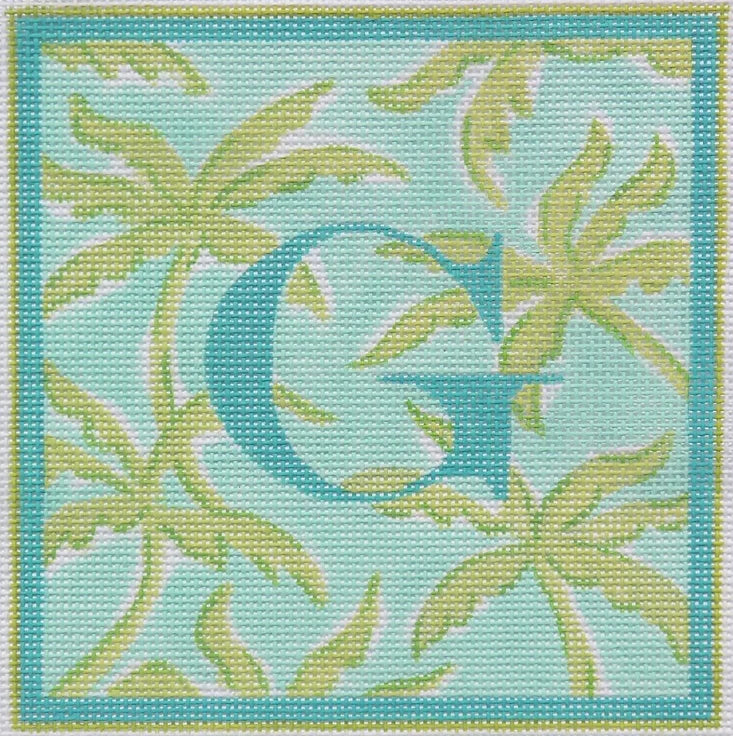 ALL-03 - Palms - Turquoise with Greens