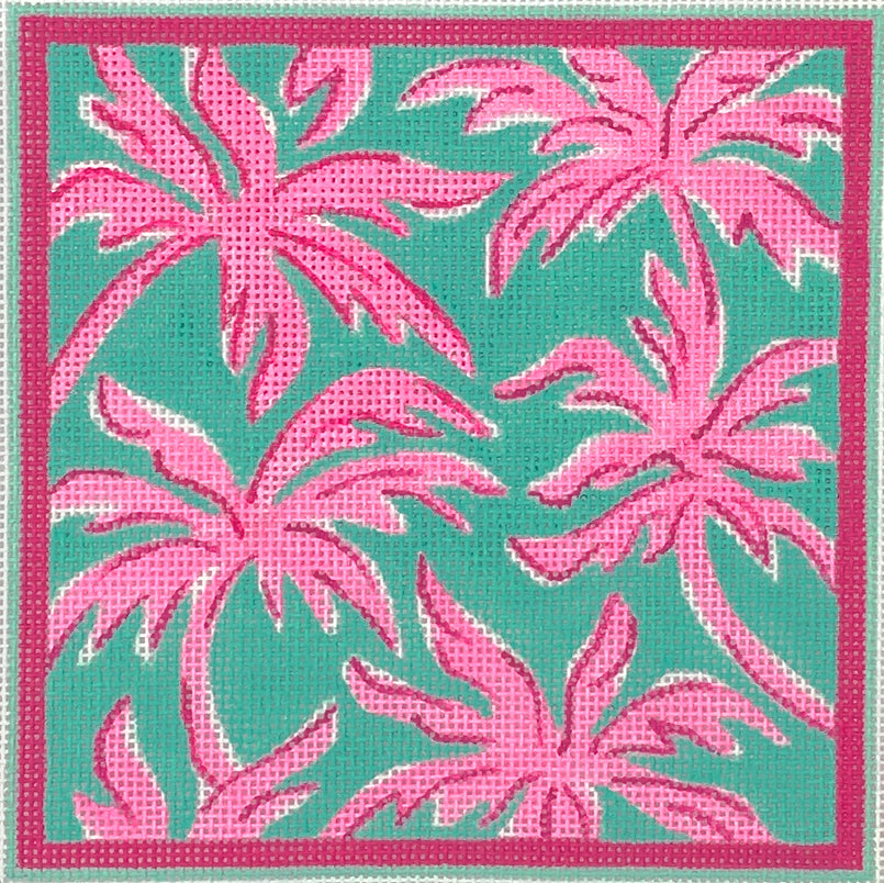 ALL13-11 - Palms - Hot Pink on Turquoise with Bright Lime Letter (Retiring)