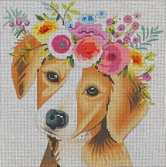 AN406 - Dog with Flowers