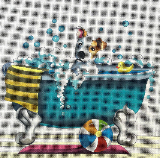 AN411 - Puppy in Bathtub