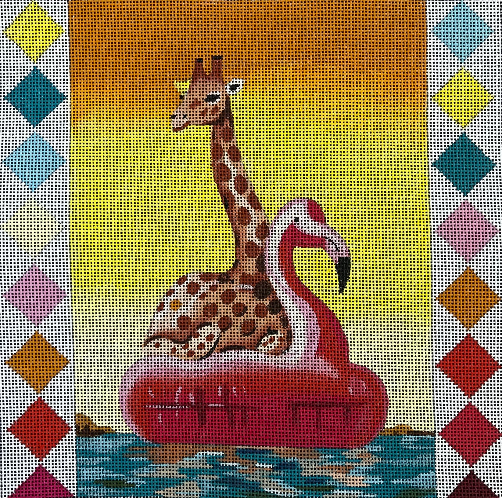 AN469 - Giraffee in Flamingo Float