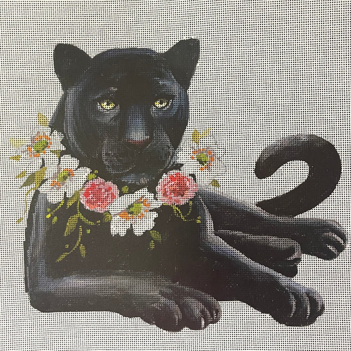 AN521 - Black Puma w/ Floral Collar
