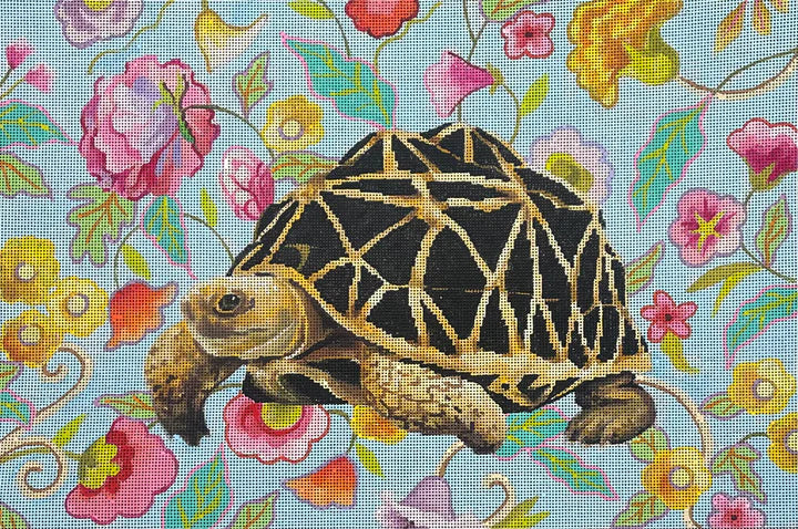 AN527 - Turtle with Floral Background