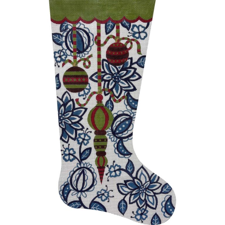 AP 4668 - Blue/White Floral Ornament Stocking