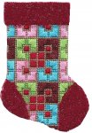 ASIT192 - Mini Sock Burgundy/Peach/Turquoise