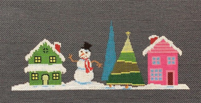 ASIT202D - Pink House with Snowman