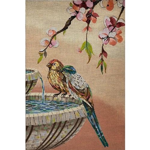 ASIT282 - Birds in Fountain Mosaic