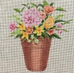 ASIT466 - Pink/Yellow Flowers in Pot