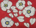 ASIT484 - White Flowers on Red