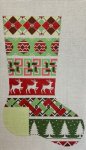 ASIT485 - Green Red Argyle Stocking