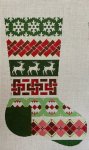 ASIT489 - Red Green Snowflake Stocking