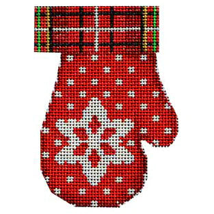 AT CT1874 - Plaid Cuff Snowflake Mitten