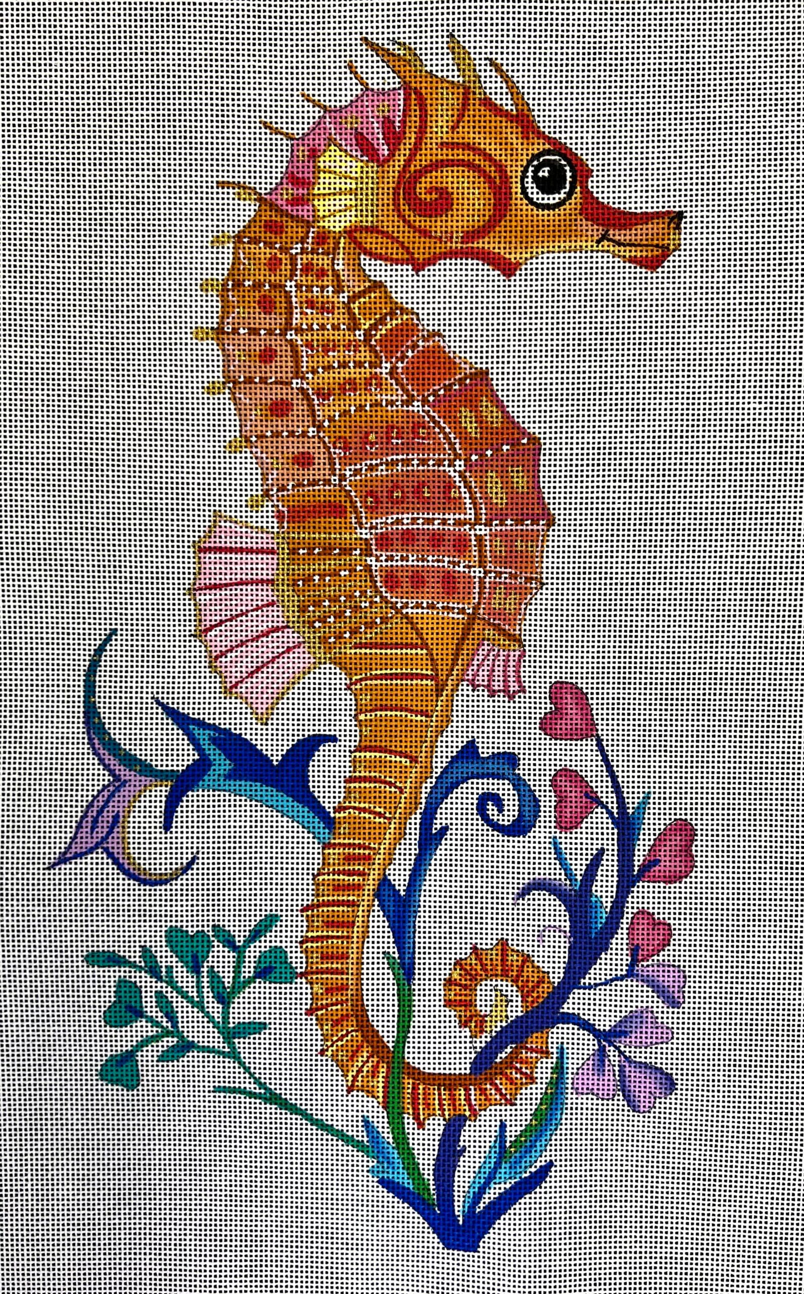 B-02 - Seahorse with Flowers