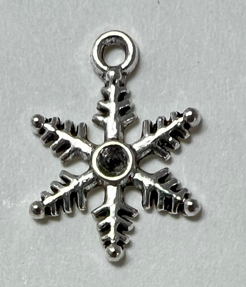 Small Metal Snowflake Charms