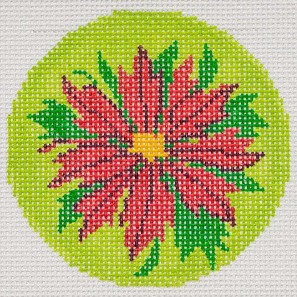 BJ101 - Red Poinsettia on Green Background