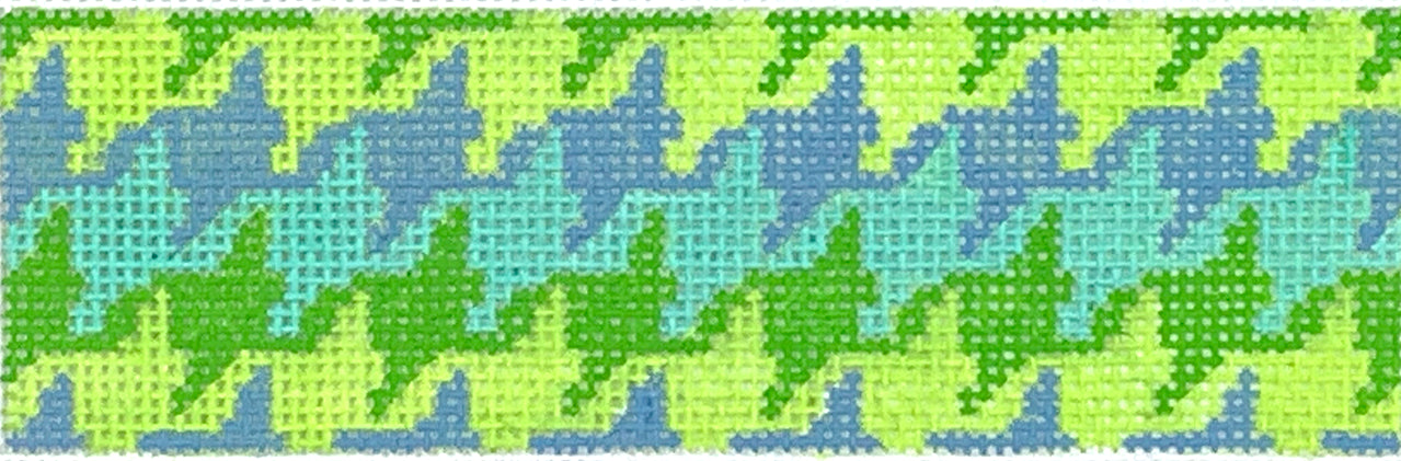 BL-17 - Houndstooth - Lime, Green Grass, Aqua and Periwinkle