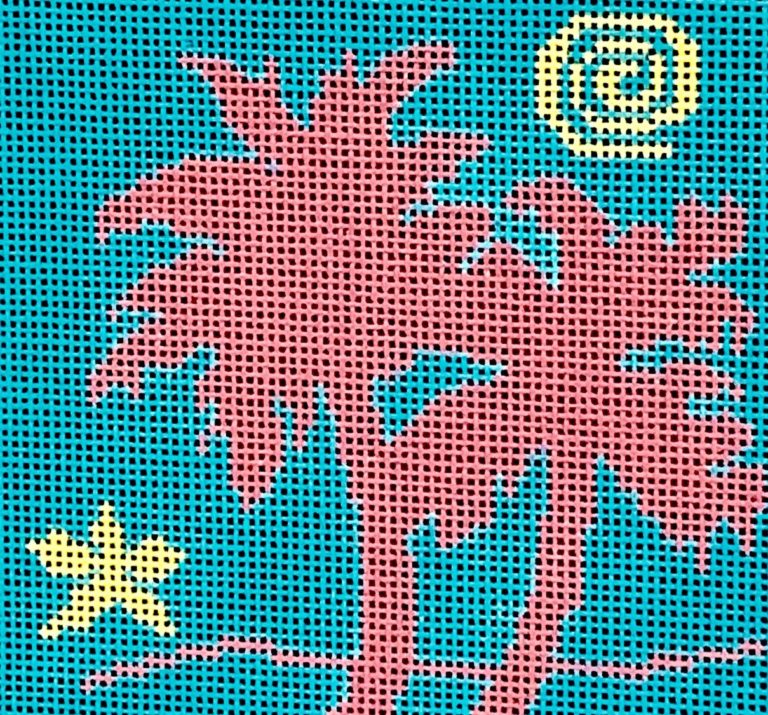 BP-44 - Palm Tree Series - Fuchsia Insert or Coaster