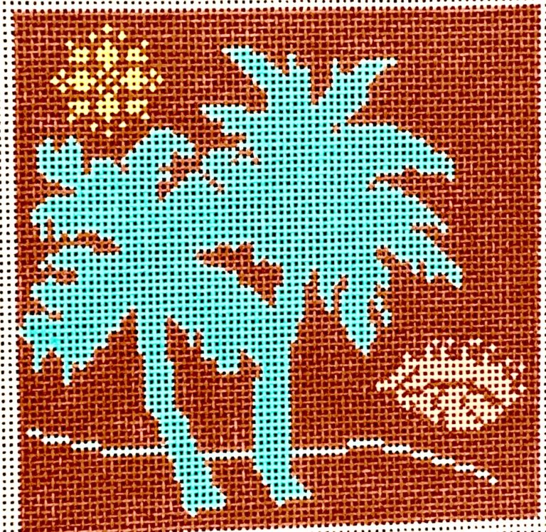 BP-45 - Palm Tree Series - Turquoise Insert or Coaster