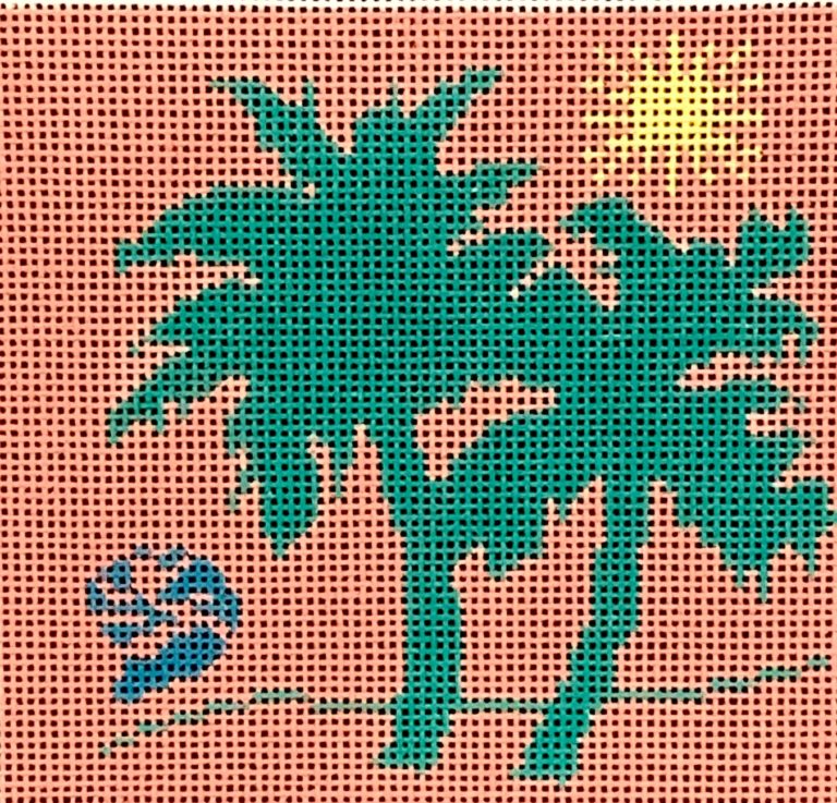 BP-47 - Palm Tree Series - Green Insert or Coaster