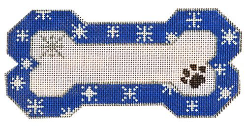 BP-03 - Blue Snowflake Bone Ornament