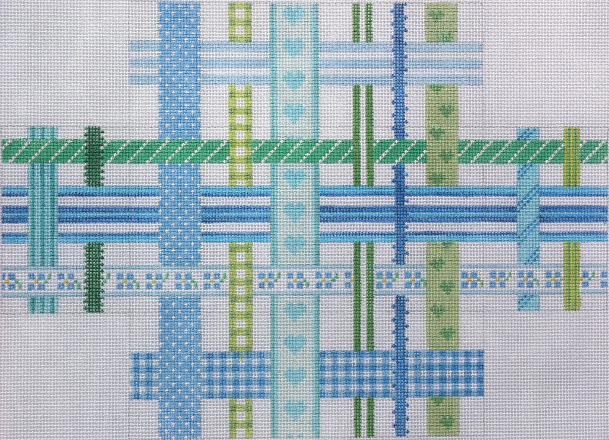 BR-01 - Woven Ribbons - Blues and Greens