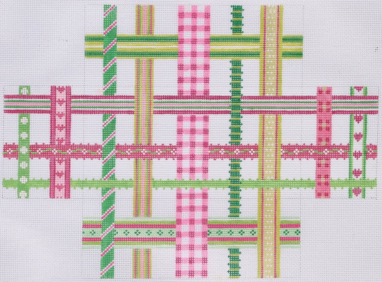 BR-02 - Woven Ribbons - Pinks and Greens