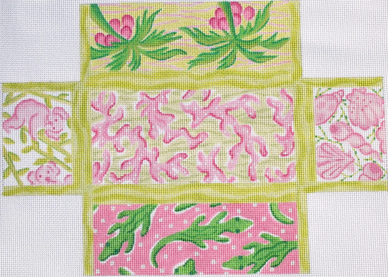 BR-24 - Lilly-Inspired Lattice Patchwork - Pinks and Greens