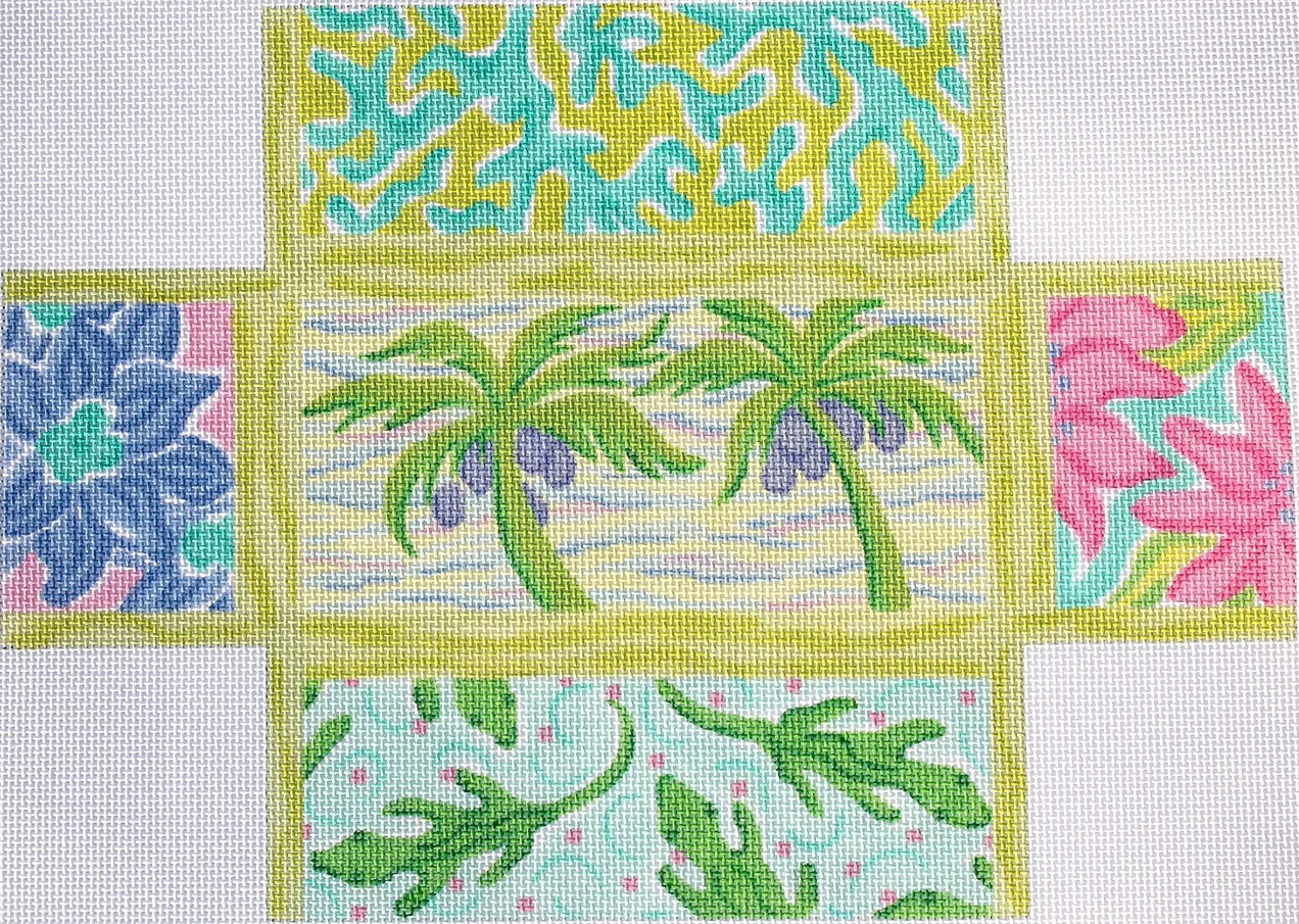 BR-25 - Lilly-Inspired Lattice Patchwork - Turquoise and Green