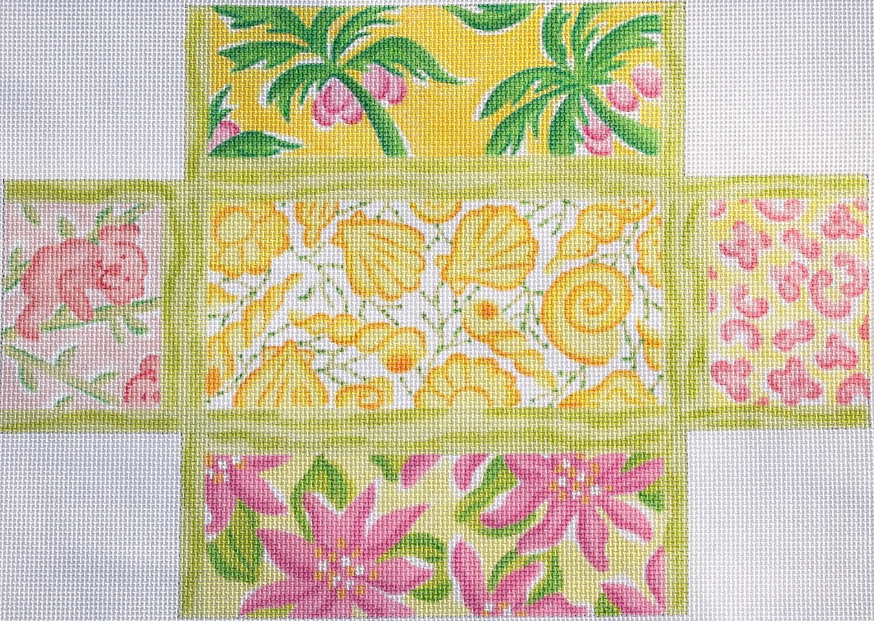 BR-26 - Lilly-Inspired Lattice Patchwork - Yellow and Pink