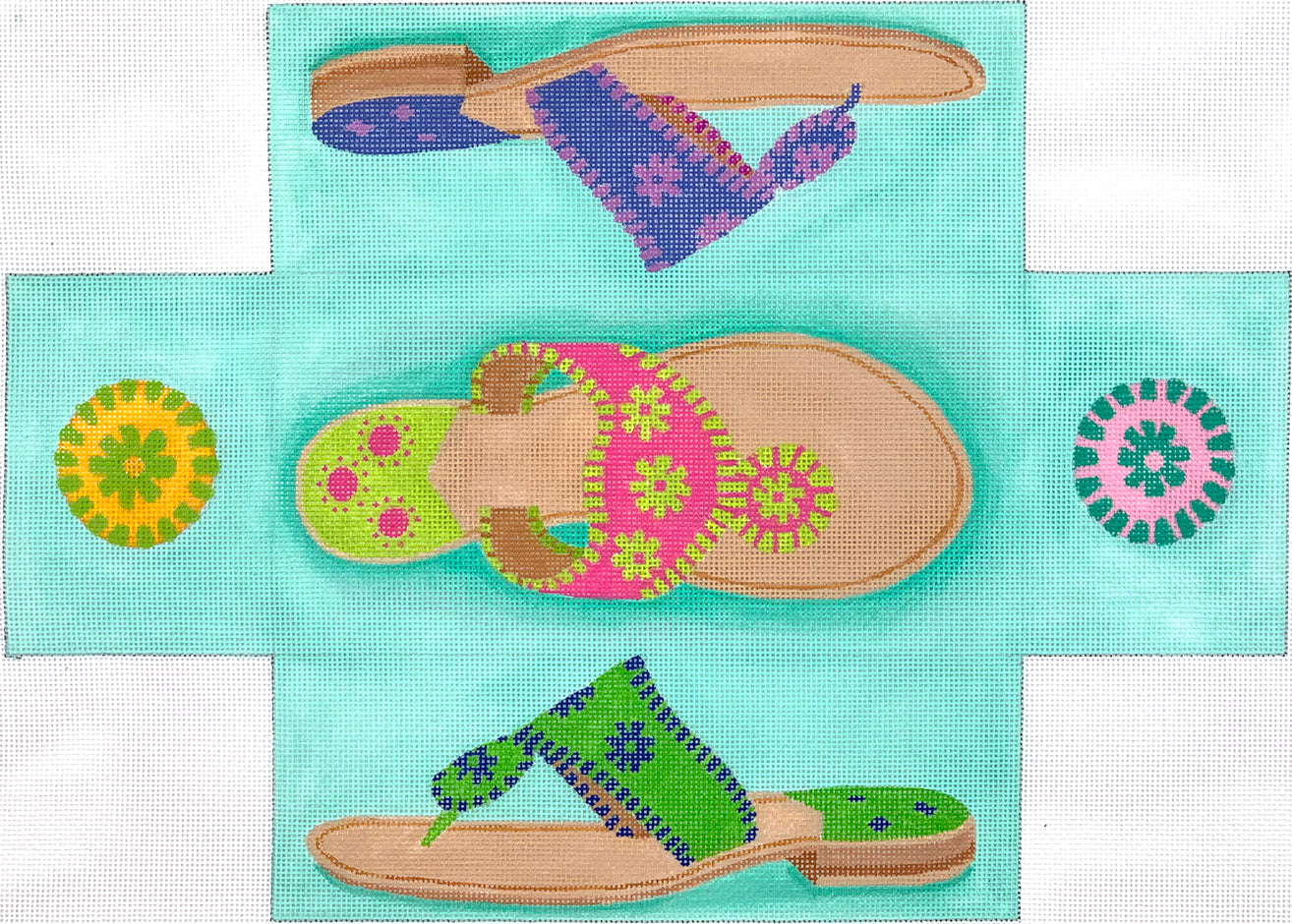 BR-30 - Jack Rogers Sandals - Bright Multi Colors on Caribbean