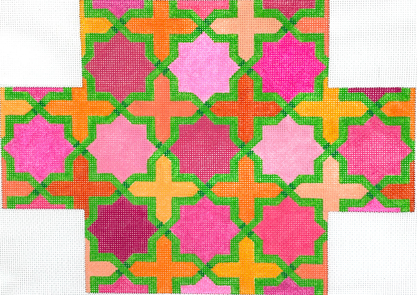 BR-32 - Moroccan Tiles - Pinks and Oranges with Greens