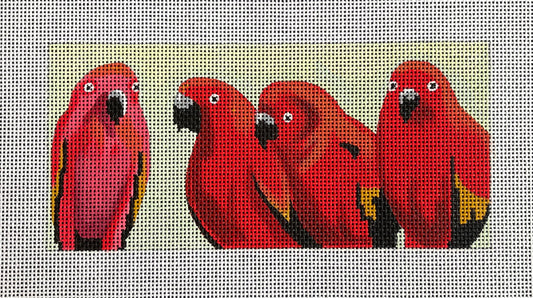 BR134 - 4 Red Parrots