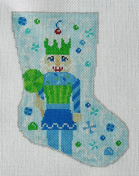 BS-79 - Sugar Sweet Blue Nutchracker Mini Stocking