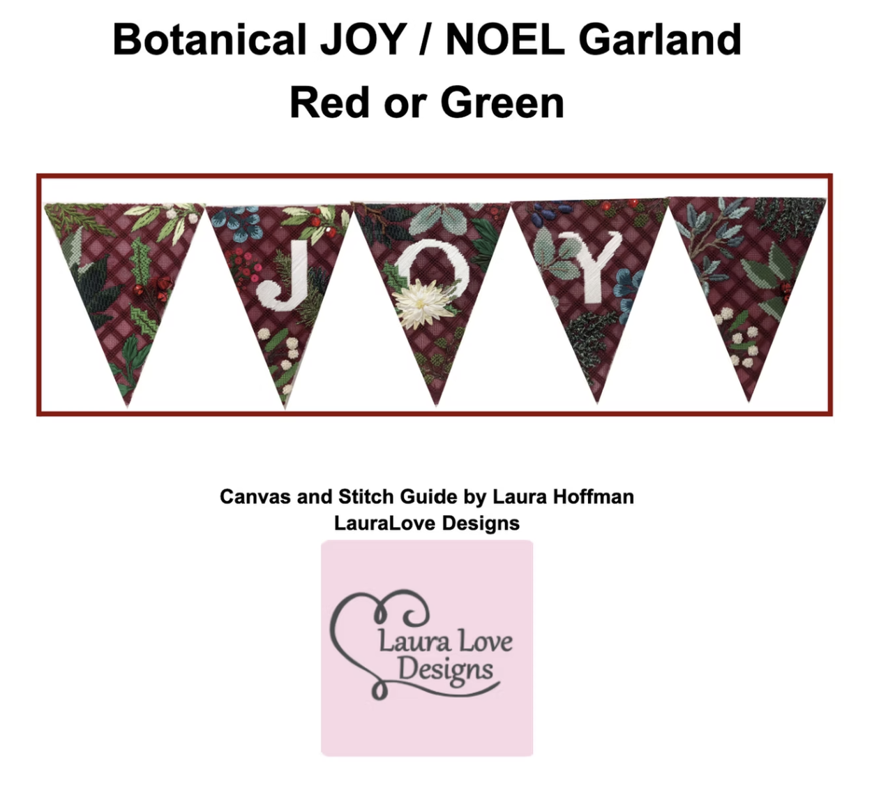 Stitch Guide ONLY for LL-BUN-JOY/NOEL Garland (3 or 4 canvases)