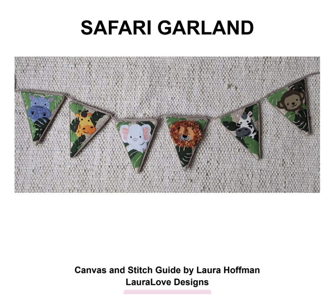 Stitch Guide ONLY for LL-BUN-SAF Safari Garland (6 canvases)