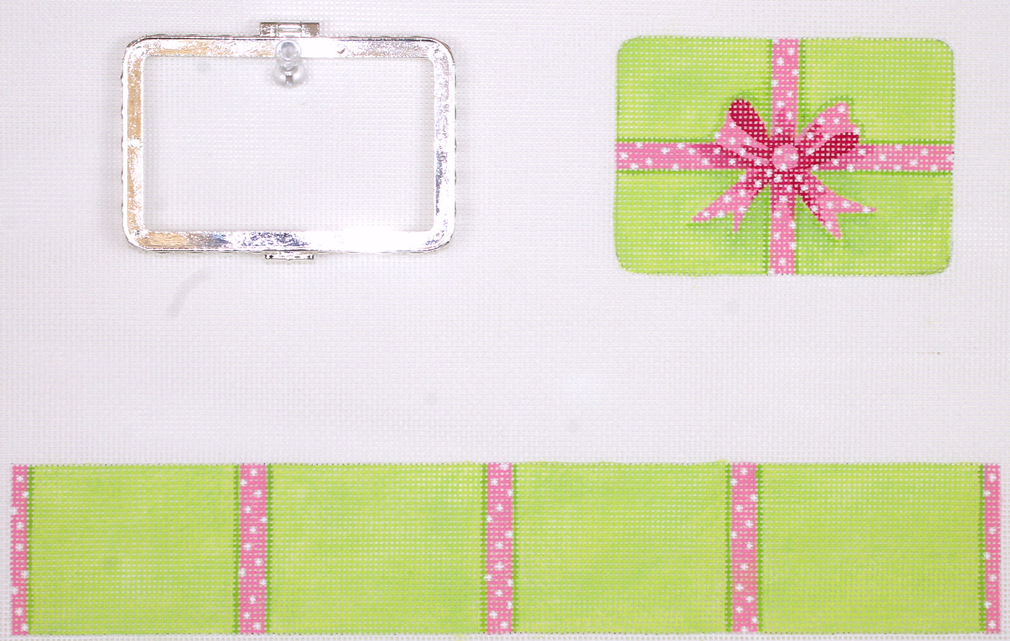 BXMREC-01 - Medium Rectangle Gift Box - Lime with Pink and Silver